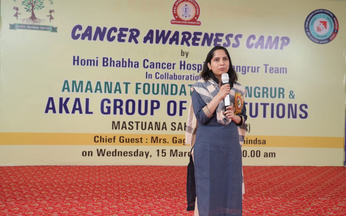 VanditaPahwa's tweet photo. A cancer awareness session was organised at Akal Group of Institutions by @hbchsangrur 
D participants were also sensitised on the need of strong anti tobacco laws. They were trained in breast examination n actively participated in the screening camp. 
@docgulia @PunjabGovtIndia https://t.co/TyZ7TbalDn