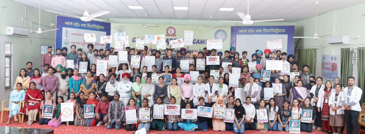 VanditaPahwa's tweet photo. A cancer awareness session was organised at Akal Group of Institutions by @hbchsangrur 
D participants were also sensitised on the need of strong anti tobacco laws. They were trained in breast examination n actively participated in the screening camp. 
@docgulia @PunjabGovtIndia https://t.co/TyZ7TbalDn