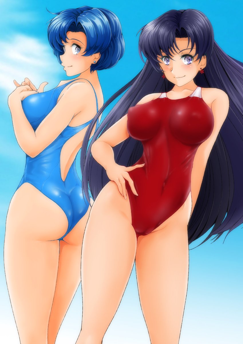 今日も過去絵!
亜美ちゃんレイちゃん競泳水着なのぜ。 