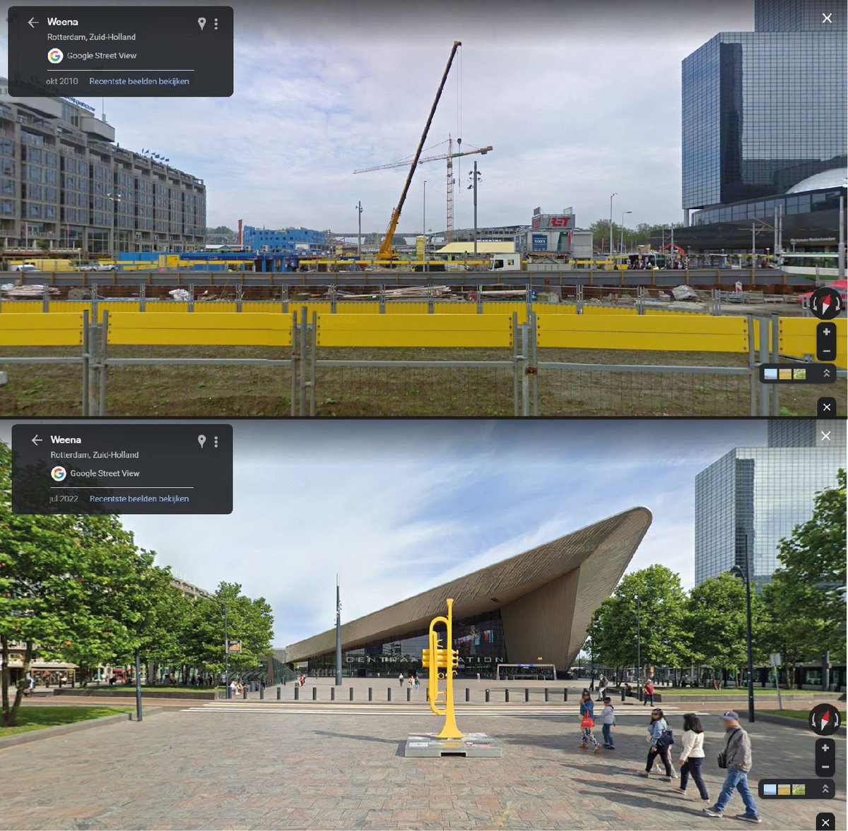 Dag 23 | Rotterdam heeft de laatste jaren een enorme metamorfose ondergaan. Vandaag het #Stationsplein en het #CentraalStation. We vergeten wel eens wat een bouwput het was gedurende jaren, maar het eindresultaat mag er zeker zijn. Een prachtige entree van de stad!