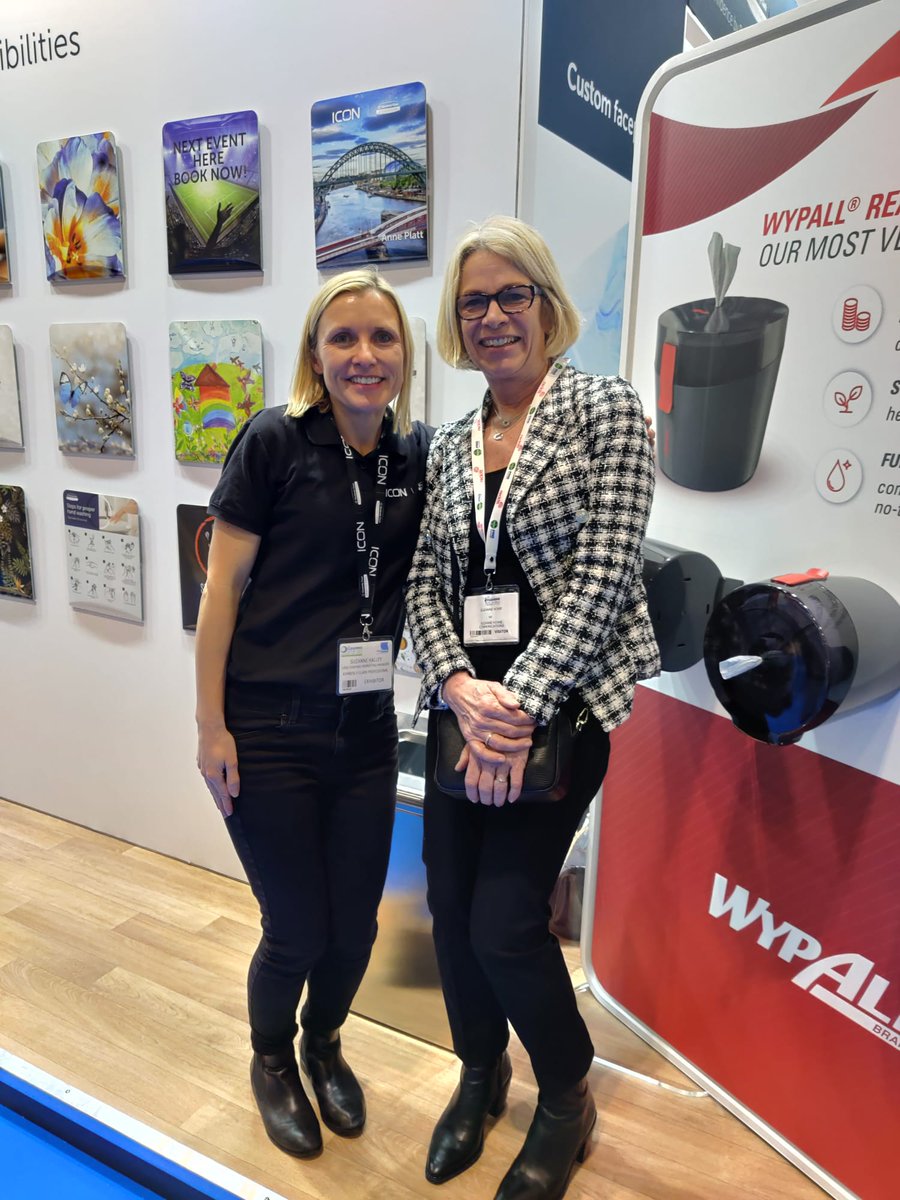 Another busy day meeting journalists with our clients @TheCleaningShow. Just time to meet up with old friends - the two Suzannes together again.