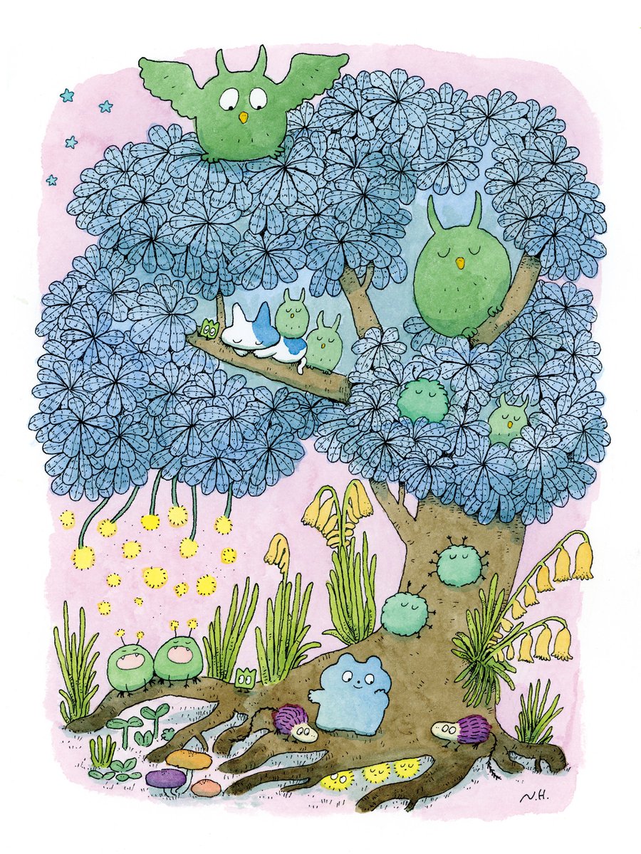 「Night tree. 」|ヒダカナオトのイラスト