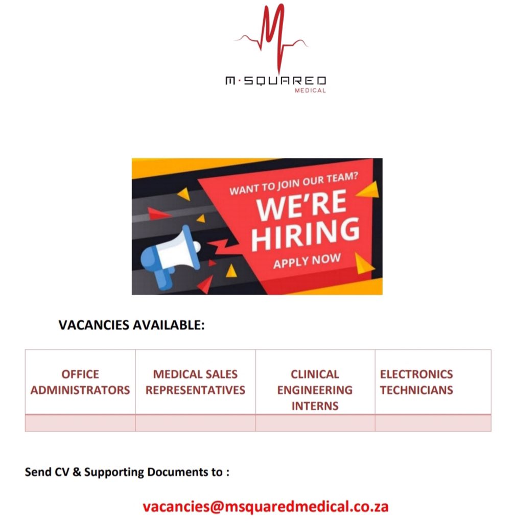 We're Hiring ...
@Radio2000_ZA
@DavidMashabela
#JobsSaveLives #JobSeekersSA #JobSeekersWednesday #UnemployedGraduates