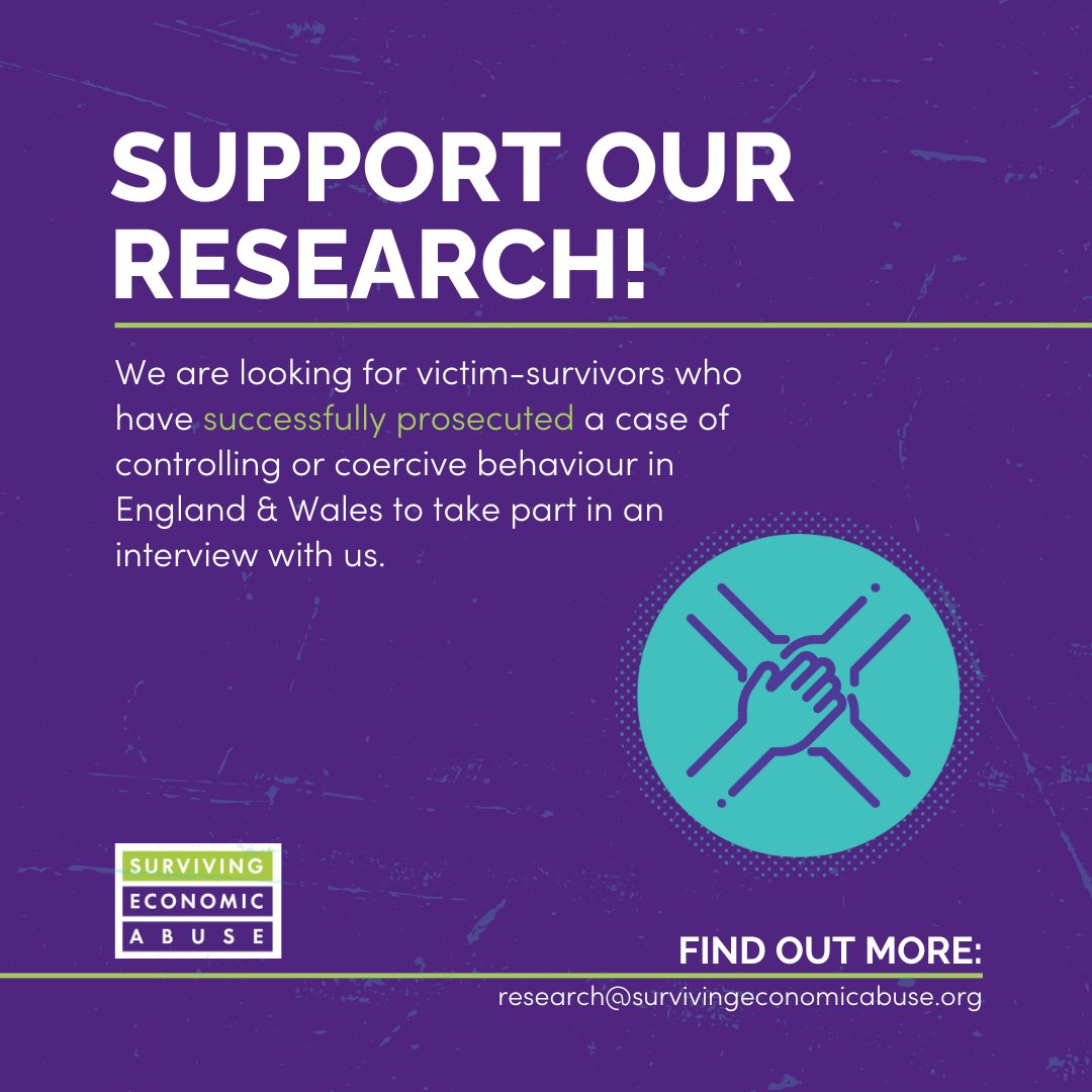 SEAresource's tweet photo. Could you help influence our work? 

SEA is looking to follow up on our ‘Into Plain Sight’ research. We want to hear more about victim-survivors’ experiences of economic abuse and prosecuting a case of coercive control through the criminal justice system. 

Get in touch 👇 https://t.co/Z3CfUHtPYl