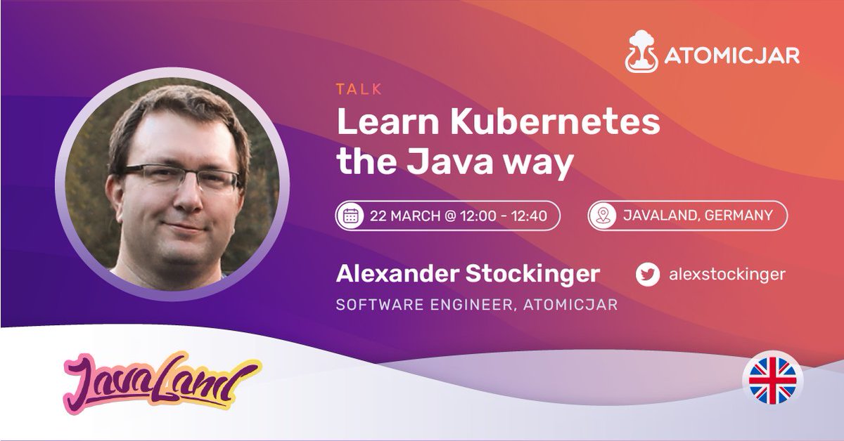 alexstockinger's tweet photo. I'll be talking about Learning #Kubernetes  the #Java way next week at @JavaLandConf - hope to see you there!😍 https://t.co/oicwKNvSs7