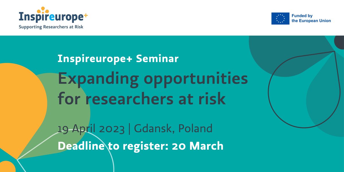 Around the world, scholars are experiencing threats to their careers, liberty, and lives. #University leaders, join this @Inspire_MSCA seminar and exchange on strategic approaches for supporting researchers at risk bit.ly/3mTT6AA 📆 19 April 📍 @GdanskTech