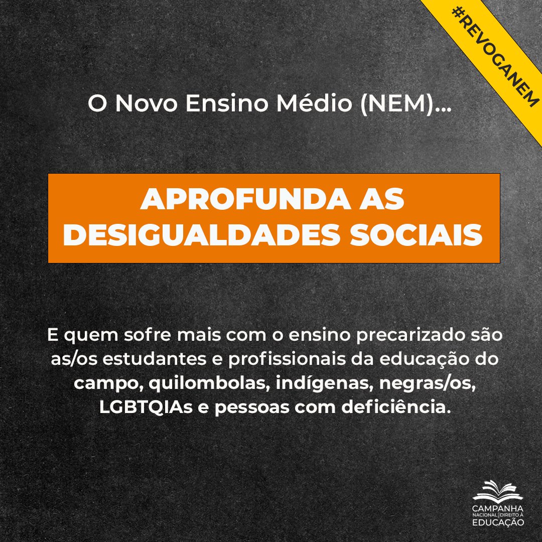 cassiajane2000's tweet photo. 12
O Novo Ensino Médio aprofunda as desigualdades educacionais, reduz a qualidade da educação ofertada, desregulamenta a profissão docente e compromete a qualidade do ensino público.

SAIBA MAIS: https://t.co/zaTQt82YVN #RevogaNEM https://t.co/XYIHFAT8wk