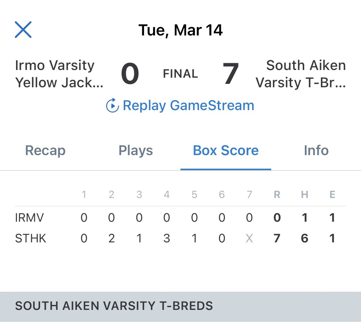 Dune Staniszewski (@dunestaniszews1) on Twitter photo Another great outing by pitching staff today, as you can tell by the boxscore. <a href="/BBrash21/">Ben Brash</a> <a href="/CitadelBaseball/">The Citadel Baseball</a> <a href="/_thedirtbags/">Dirtbags Baseball</a> and Steven Platte (class of 2025) combined for a 1 hitter today. Leading the team <a href="/TBredBaseball/">South Aiken Baseball</a> to a 6-2 start on the year. Another great outing by pitching staff today, as you can tell by the boxscore. <a href="/BBrash21/">Ben Brash</a> <a href="/CitadelBaseball/">The Citadel Baseball</a> <a href="/_thedirtbags/">Dirtbags Baseball</a> and Steven Platte (class of 2025) combined for a 1 hitter today. Leading the team <a href="/TBredBaseball/">South Aiken Baseball</a> to a 6-2 start on the year.