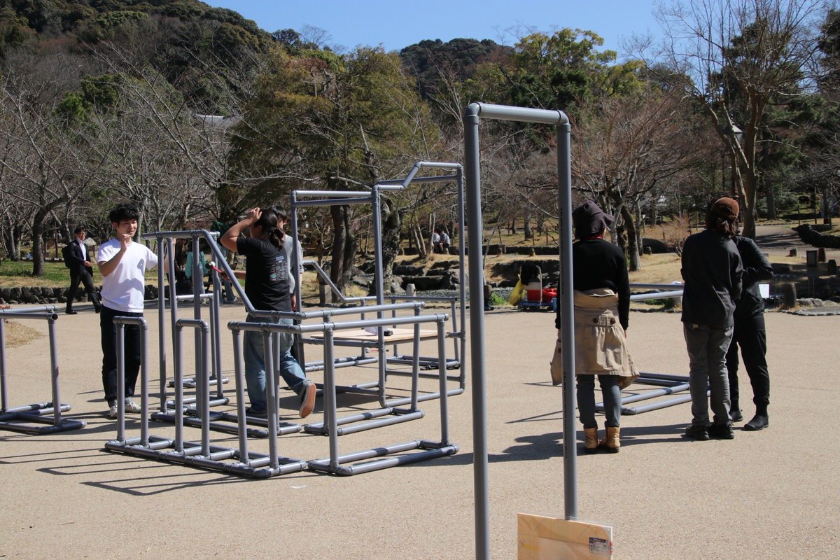 ootori_t's tweet photo. 👆触覚で遊ぶ遊具 #TOUCHPARK 設営完了！
明日16日から、京都・円山公園にて展示中ですー！
お近くの方も、そうでない方もぜひ！
11時、15時からは触角を楽しみ尽くすツアーを実施する予定なので、そちらもぜひにー！ https://t.co/dfrstF8bOQ