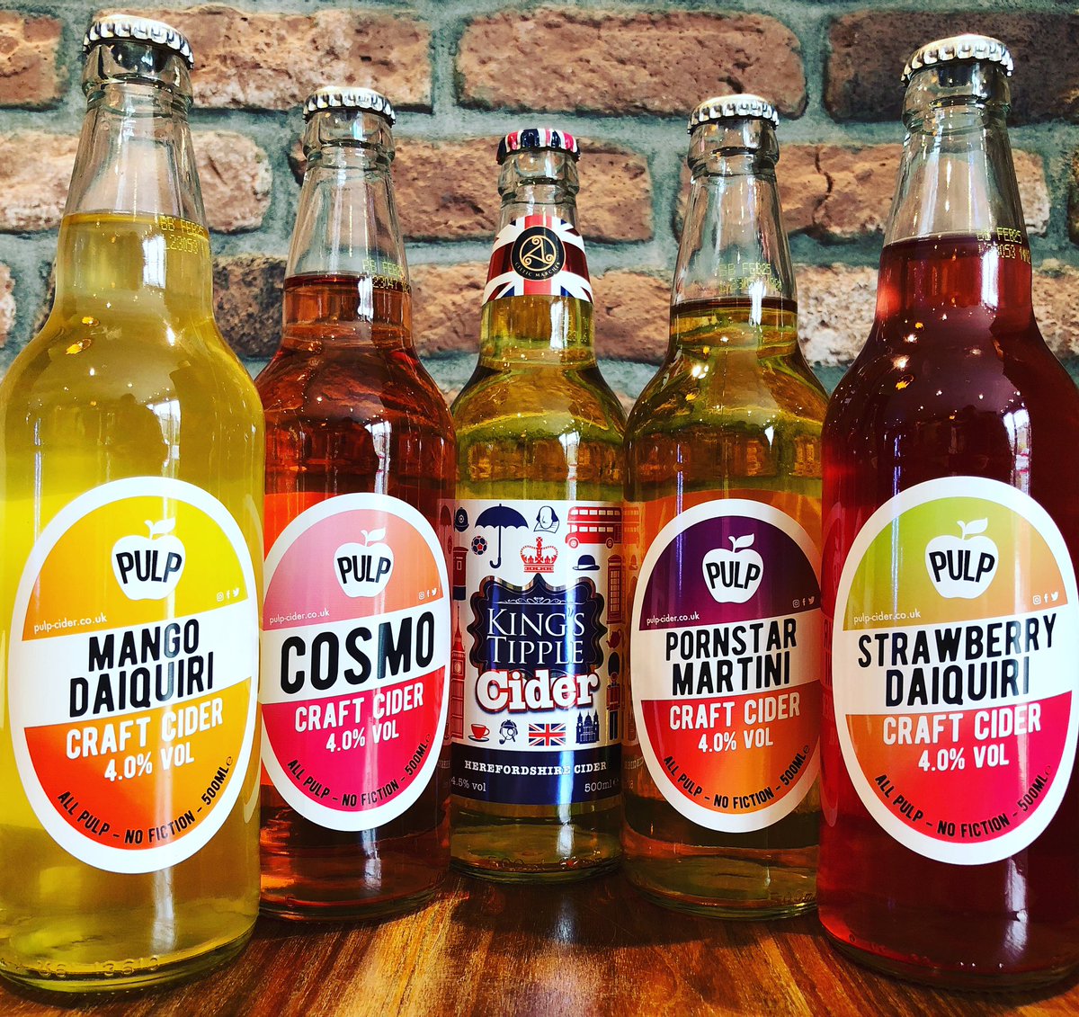So first up today we have some ciders from @celticmarches & @pulpcider -Mango Daiquiri 4% -Cosmo 4% -Pornstar Martini 4% -Strawberry Daiquiri 4% -King’s Tipple 4.5%