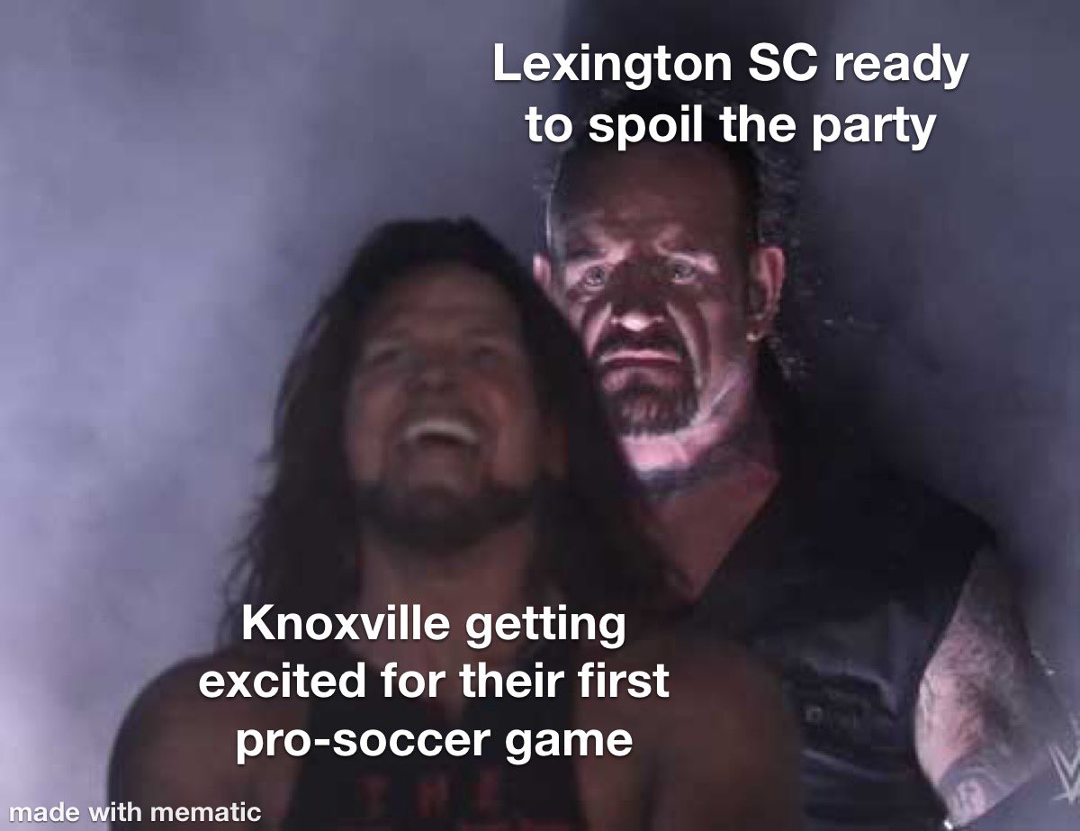 Railbirds859's tweet photo. Only 3 more days until @LexSporting turns Knoxville and most of the @theUSLshow from One Knox to #OneLoss (hashtag credit @CraneKicksLex) https://t.co/v6pwXQ9hkW