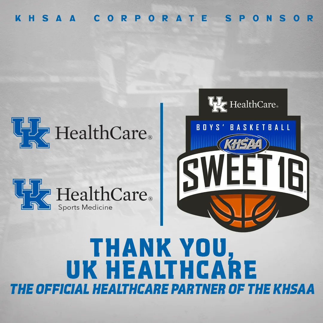 KHSAA's tweet photo. Today is finally here! The first day of the 2023 UK HealthCare Boys' Sweet 16.  Good luck to all the teams. Thank you to our title sponsor UK HealthCare for all your support! @UK_Healthcare #khsSweet16® https://t.co/2rHzEEBZeX