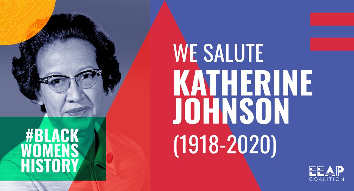 EEAPCoalition's tweet photo. On this day in Women’s History, we salute Katherine Johnson. 

Learn more about EEAPC’s Black studies curriculum for Pre-K-12 students in NYC public schools via the link in our bio. 

#WHM #BWHM #EEAPC #BlackStudiesNYC https://t.co/p0ET1Xtmms