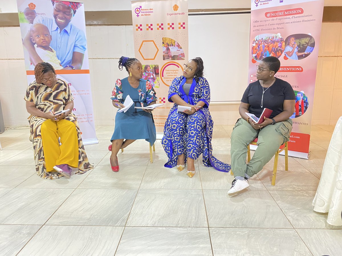 AloakinnouB's tweet photo. Pour définir ensemble une feuille de route #feministe 2023-2024 j’étais ce 13 Mars 2023 sur le panel autour de « Droits des femmes et des filles au Bénin : Etats des lieux et défis prioritaires » de @bjFeministes avec le soutien @EngenderHealth et l’Ambassade des Pays Bas. https://t.co/BPZEqoAicu