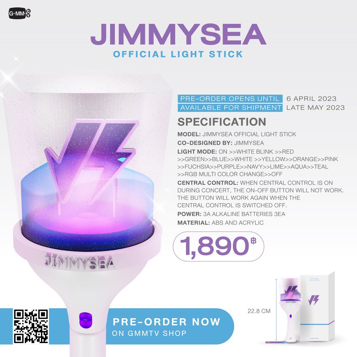 PRE-ORDER NOW! OFFICIAL JIMMYSEA OFFICIAL LIGHT STICK ON GMMTV
