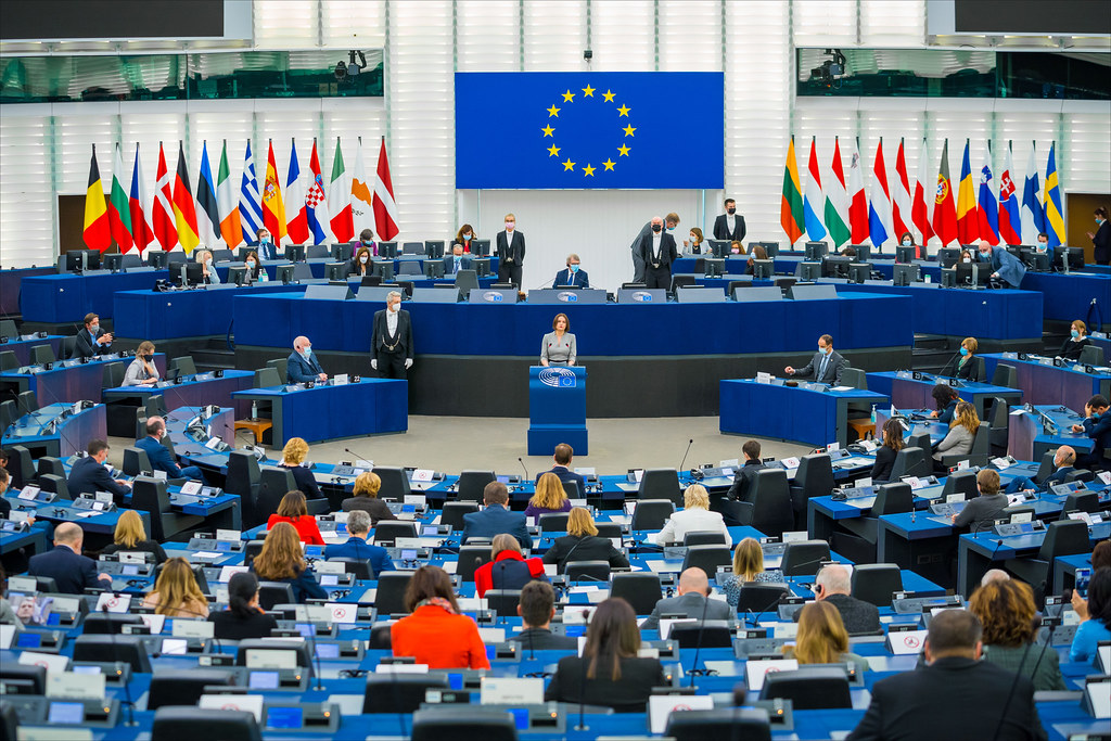 Tsihanouskaya's tweet photo. I strongly applaud the resolution on Belarus adopted by @EUParl_EN today. It calls for formalizing the relationship with democratic Belarus, imposing credible sanctions on the regime, helping Belarusians in exile &amp; launching proceedings on Lukashenka's crimes against humanity. https://t.co/9vixHWVyWG