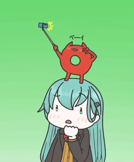 すずやん登頂に成功した浮き輪さん。(なんでこんなの描いたんだろう?) 
