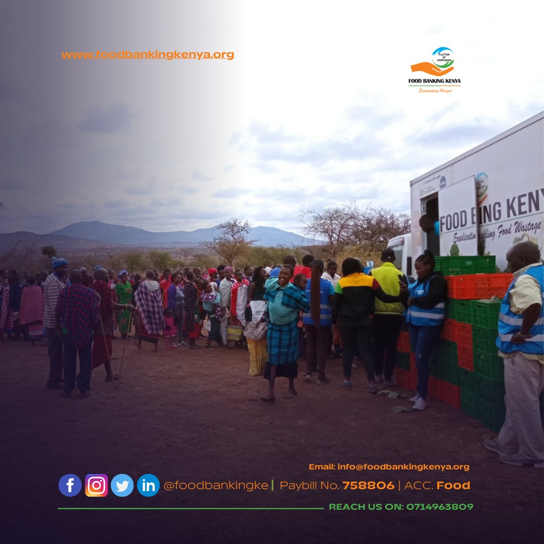 foodbankingke's tweet photo. We have been scaling up drought and hunger response interventions in affected counties through food distribution from agricultural recovery and food drives.
Today, we camped in Kajiado County. 
Thank you to those who participated.
#FreeFromHunger #FoodDonationHeroes https://t.co/vP8gPP3Nnn