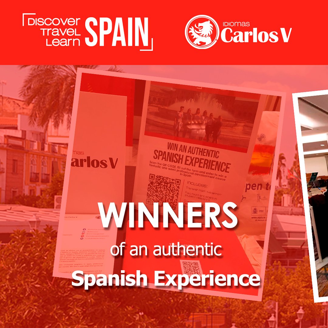 carlosvschool's tweet image. Last month, we participated in some events in the USA 🇺🇸 and a webinar organized by @extendajunta and @consejeriauk for Spanish teachers in the UK 🇬🇧, and we raffled off a #ProfessionalDevelopmentCourse for #SpanishTeachers in #Seville, an authentic Spanish experience.