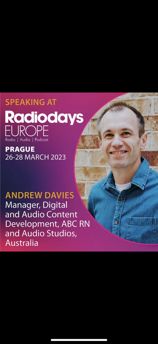 RadiodaysEurope's tweet image. Speaker Announcement!! 
@awrd - Manager, Digital and Audio Content Development - ABC RN and Audio Studios - Australia