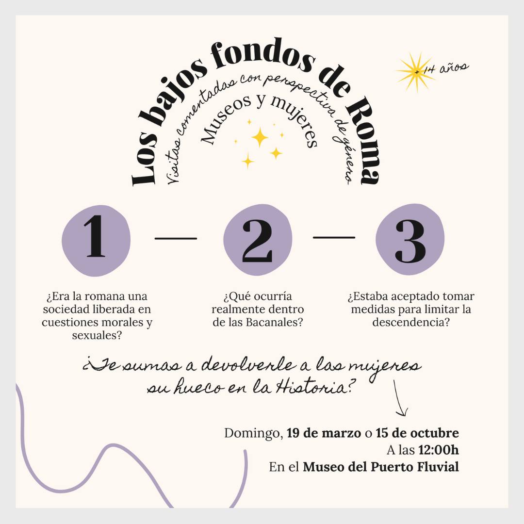 👥 Y recordad, si venís en grupo, podéis reservar una visita escribiendo a actividadesmuseos@zaragoza.es o llamando al 976 721 470 ☎️

🗓 19 de marzo 
🕢 12:00h
📍 Museo del Puerto Fluvial
💻 Más info en zaragoza.es/museosymujeres
👧🏽 Mayores de 14 años
💶 2€