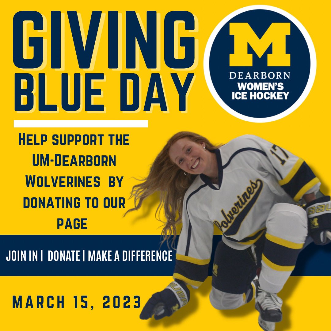 UMDearborn Women's Ice Hockey on Twitter "givingblueday is a 24hour