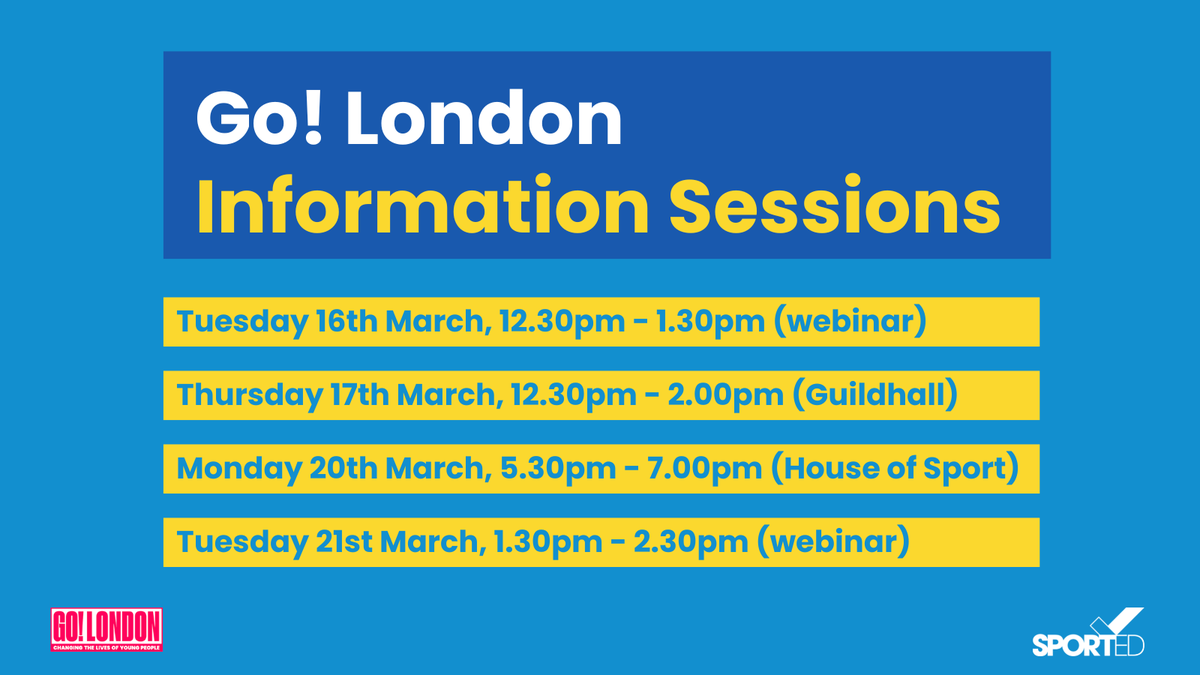 Wanting to find out more about the £19.5m worth of funding available with Go! London?

Come along to one of the upcoming information sessions!

eventbrite.co.uk/e/go-london-in…