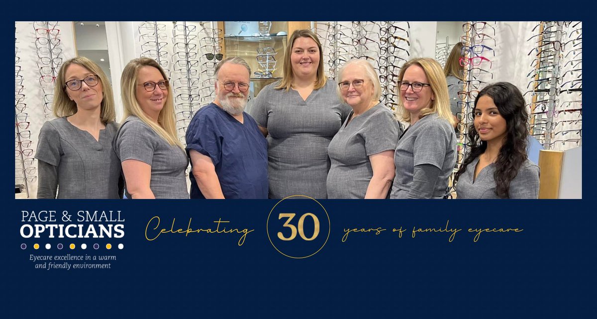 PageAndSmall's tweet image. We have an exciting few weeks ahead - Page &amp;amp; Small Opticians is celebrating 30 years of providing family eye care! We have lots to be grateful for, mostly our amazing team but also our amazing loyal customers who have supported us over the years.