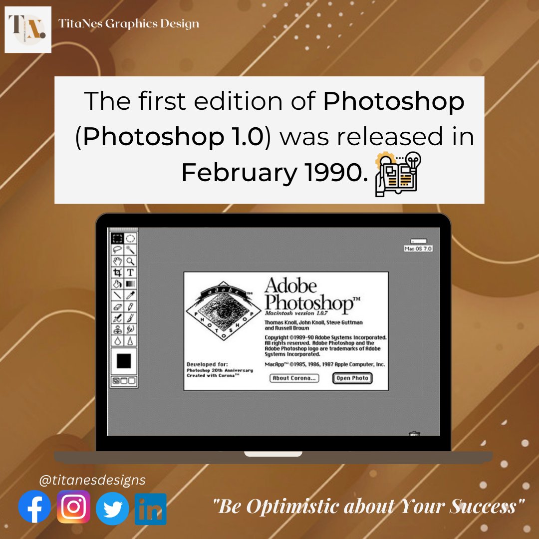titanesdesigns's tweet photo. It was created in 1988 by American brothers Thomas and John Knoll.

At TitaNes Graphics Design, We believe that expressive ideas may produce warmth🦋

Like&amp;Follow US for more updates😊
FB: https://t.co/UYYvwK8vsj
Instagram: https://t.co/DRKnPE1nOd
#titatesdesigns
#graphicsdesigns https://t.co/XB13ICNkji