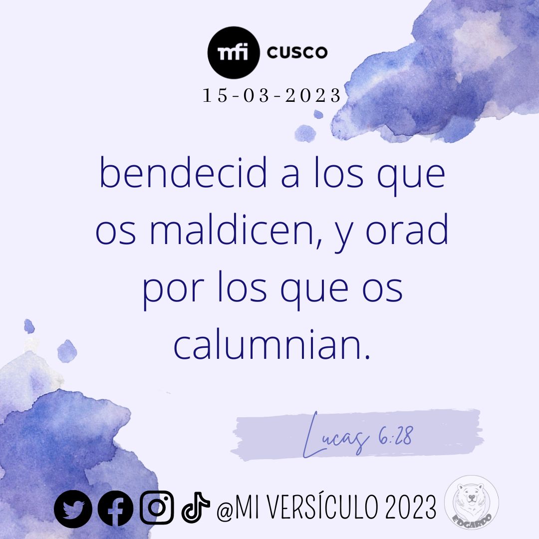 miversiculo2023's tweet photo. bendecid a los que os maldicen, y orad por los que os calumnian.
#miversiculodehoy #versiculo #versiculo2023 #versiculosbiblicos #frasecristiana #Hoy #parati https://t.co/dnKJFepskI