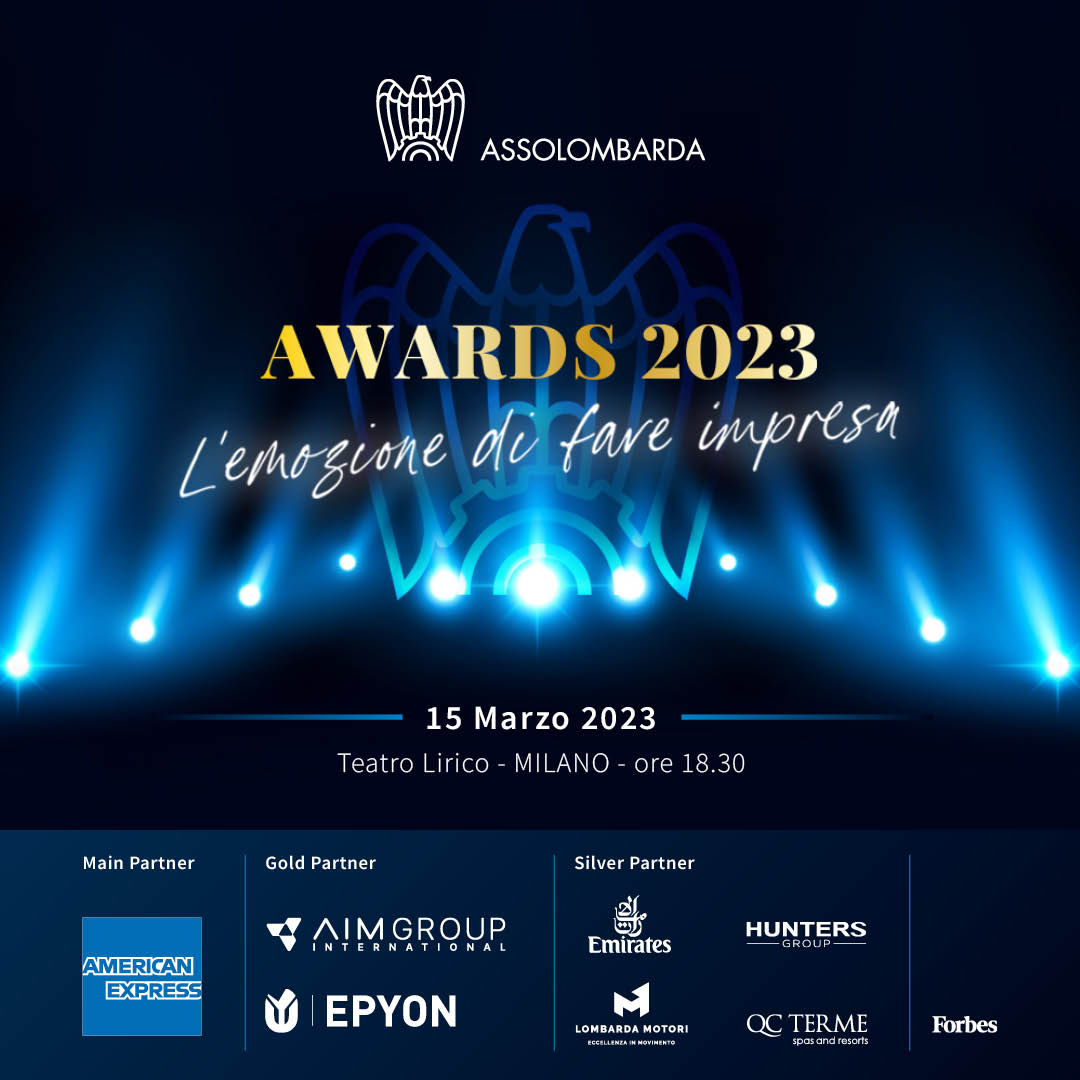 Assolombarda's tweet photo. Oggi #15marzo dalle ore 18:30 la prima edizione di "Assolombarda Awards", l'evento che celebra l'eccellenza delle #imprese.

Segui l'hashtag #AssolombardaAwards2023 sui profili #twitter e #instagram di Assolombarda per scoprire tutti i premi e gli ospiti della serata. https://t.co/kyzUQ8lCcF