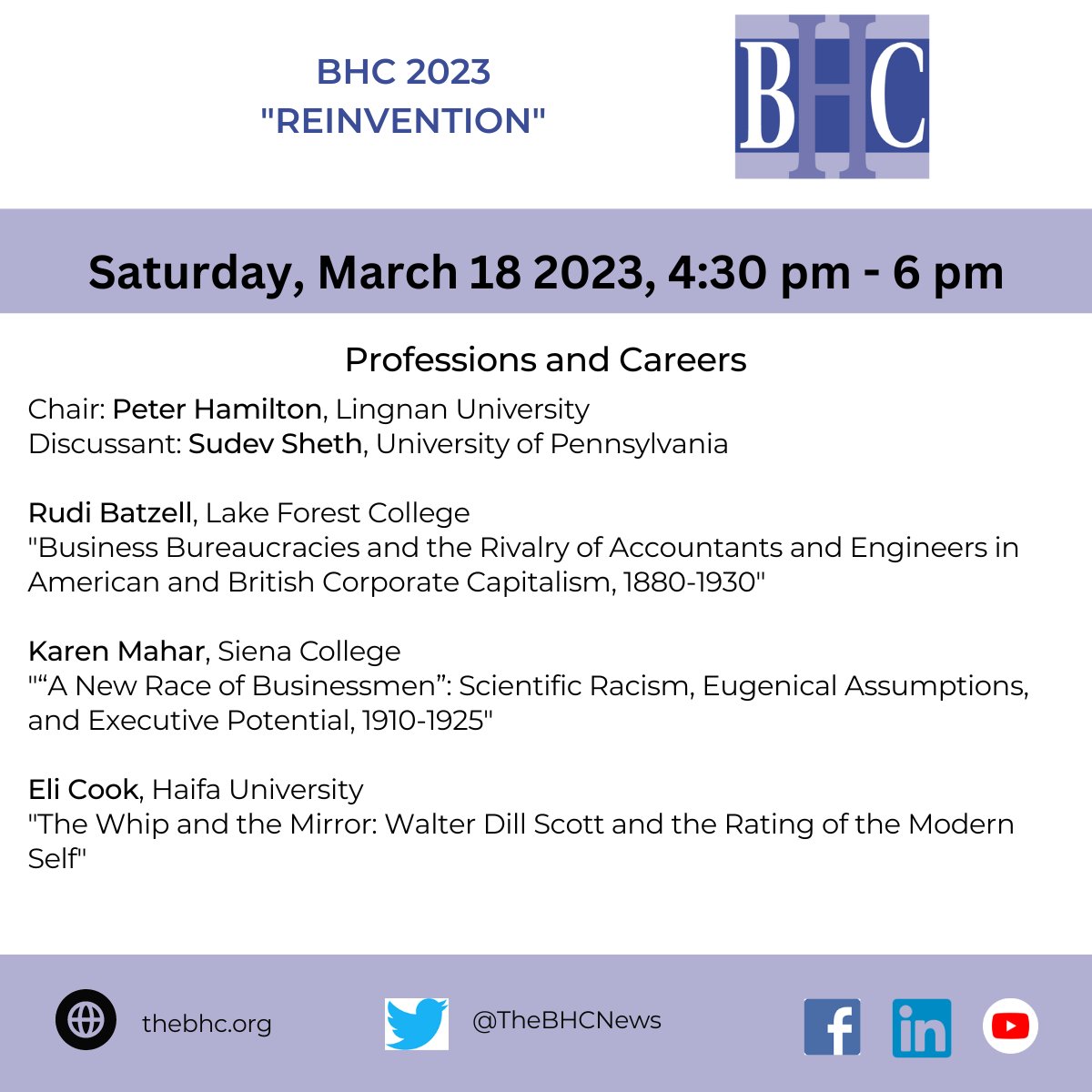 Last #BHC2023 sessions on #bizhis #war #professions #clusters and more starts at 🕛 4:30 pm on 📅 Saturday 18. RT if you see your name here, and post your thoughts if you attend any of these sessions. We would love to hear from you!