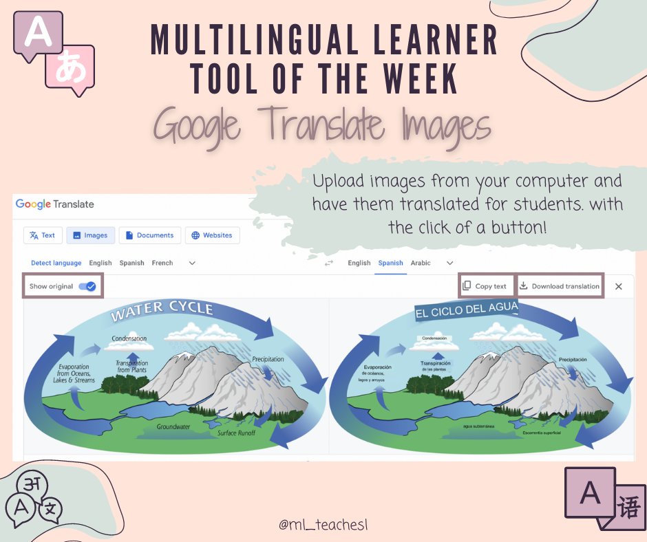 Happy Wednesday🐪 #JCPSESL &amp; <a href="/JCPSKY/">JCPS</a>! #ICYMI <a href="/GoogleTranslatr/">Google Translate</a> can now translate images! This new feature is great for translating diagrams, flow charts, graphic organizers, school posters, &amp; more into your students' primary languages. 📢 Shout out to @TheDrewCourtney for sharing!