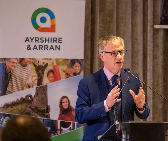 VisitScotNews's tweet photo. Our Director of Ind. &amp; Destination Dev., Rob Dickson and Tourism Minister @Ivan_McKee among the speakers #AATourismConf Carlton Hotel Prestwick, to launch Ayrshire &amp; Our Islands Visitor Economy Strategy @AADestAlliance @scotent @EastAyrshire @southayrshire @North_Ayrsh https://t.co/cS5k9mvHZ3