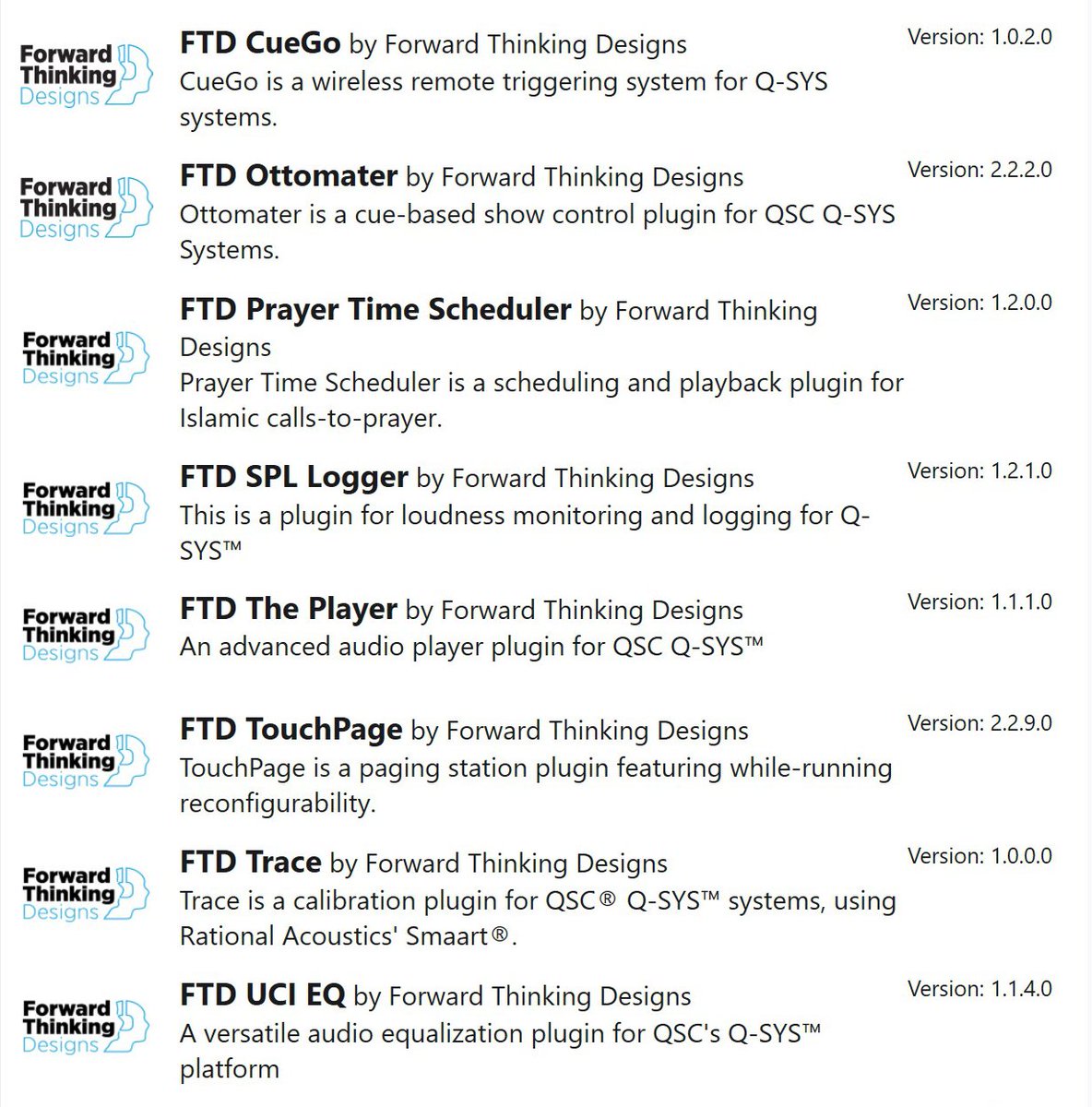 Yet another Forward Thinking Designs plugin has been added to the Q-SYS Designer Asset Manager. Ottomater 2.2.2 is now available. Check it out there or on our website.

forwardthinkingdesigns.com/ottomater