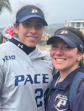 Breaker alumni Anna Acevedo and Jenny Gordan lead Pace University over number 5 ranked Cal St. San Marcos 7 to 4, today, March 14, 2023.  Anna pitched a complete game in the victory.