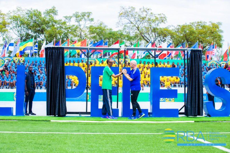 FERWAFA's tweet photo. President @PaulKagame with @FIFAcom President have just unveiled the Kigali football stadium, to be named Kigali PELE Stadium after being renovated to upgrade its standards.

📸@rbarwanda and @IGIHE https://t.co/Ug2ziKORs4