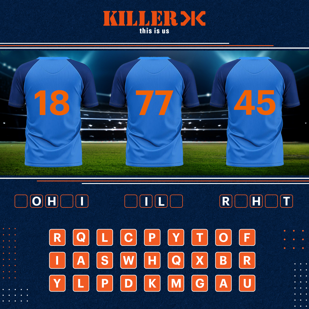 Find the names of India’s Killer cricket players! Hint is in the jersey number. Comment your answers below. 

#KillerJeans #ThisIsUs #BCCI #FindTheName #KillerJersey #CricketLover #Kitsponsor #OfficialSponsor