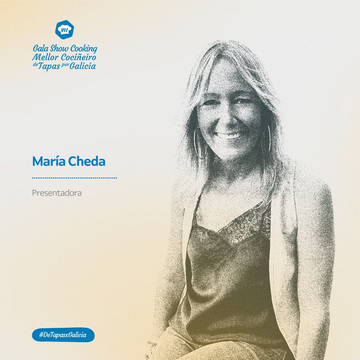 Turgalicia's tweet photo. Estamos moi contentos de contar coa xornalista galega, @MariaCheda , como presentadora desta VII Gala Show Cooking Mellor Cociñeiro de Tapas por Galicia.

#7tapas7cidades #DeTapasxGalicia #gastronomia #tapas #turismogalicia #VisitaGalicia https://t.co/H1qNhRcF6z