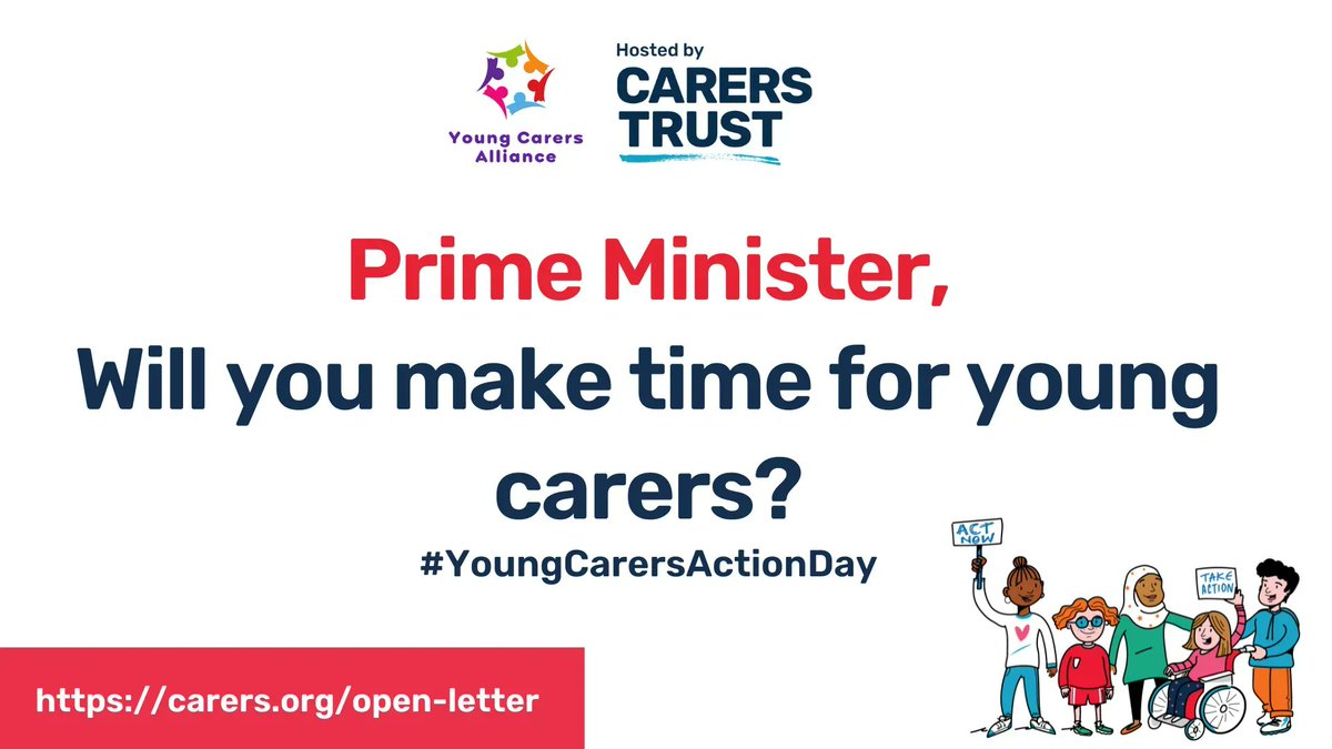 Sign here carers.org/young-carers-a… to add your signiture to an open letter to the PM to call for his support for Young and Young Adult Carers #youngcarersactionday