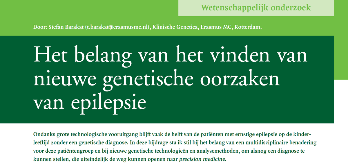 Stefan Barakat (@stefanbarakat) on Twitter photo In het nieuwe nummer van 'Epilepsie, periodiek voor professionals' vertel ik over ons onderzoek naar genetische oorzaken van epilepsie, en het belang van een multidisciplinaire benadering hierbij. #EpilepsyAwareness <a href="/Epilepsie_NL/">EpilepsieNL</a> @Erasmusgenetica
epilepsiejournal.nl/article/view/1… In het nieuwe nummer van 'Epilepsie, periodiek voor professionals' vertel ik over ons onderzoek naar genetische oorzaken van epilepsie, en het belang van een multidisciplinaire benadering hierbij. #EpilepsyAwareness <a href="/Epilepsie_NL/">EpilepsieNL</a> @Erasmusgenetica
epilepsiejournal.nl/article/view/1…