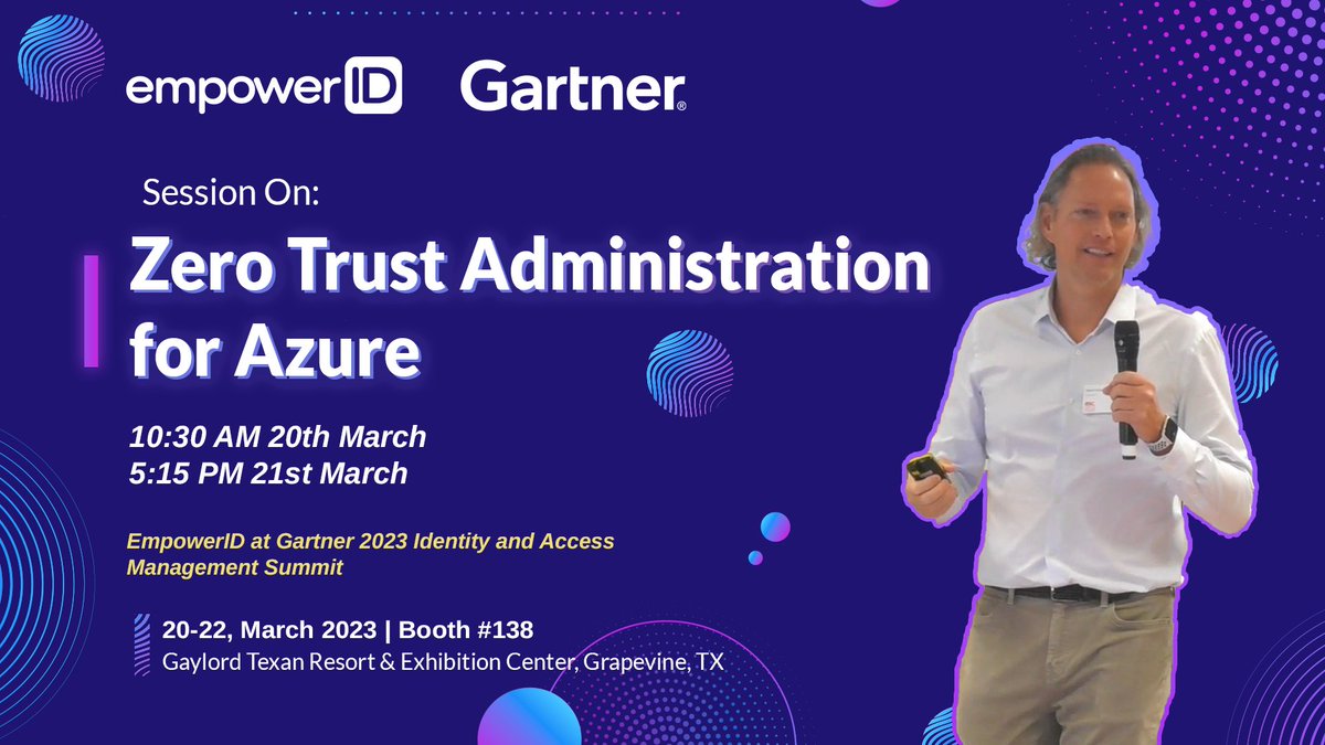 We can't wait to meet you all at the #GartnerIAM later this month. Catch us at Booth #138 and don't miss our Speaker Sessions on "Zero Trust Administration for Azure" by CEO Patrick Parker on Monday, March 20th from 10:30 AM onwards and Tuesday, March 21st from 5:15 PM onwards.