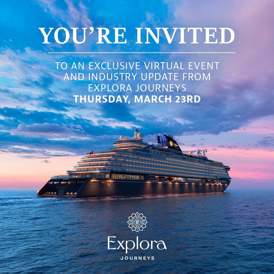 AliceTravelNJ's tweet photo. Sign up now for a virtual event on March 23, 2023. https://t.co/mn3mu3Yulh

#explorajourneys #explora #cruiselife #cruisetravel #alicetravel #alicetravelagency #luxurytravel #travelagency #traveladvisors #oceanlife #oceanstateofmind https://t.co/L3VYc6OOc3