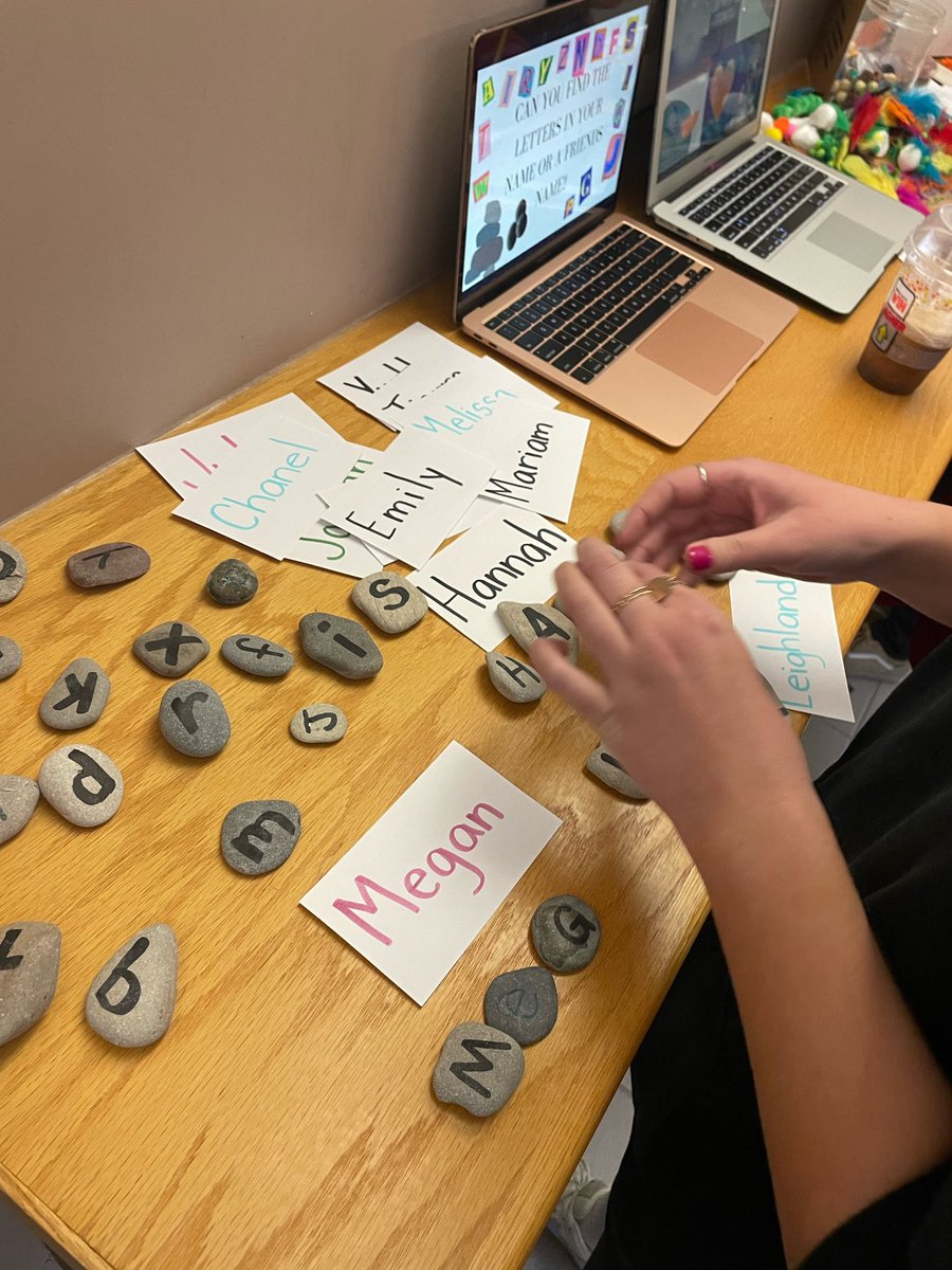 Miss_Benny19's tweet photo. My all time favourite Kinder Provocation! I love the curiosity it brings about letters, getting to spell our names and our friends names! Exploring with nature to work on letter recognition and finer motor skills ✨ https://t.co/wP6B7xFmfI