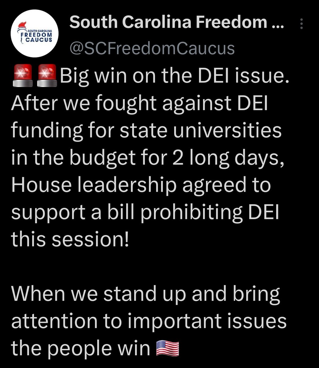 🚨📢 Calling all POC & LQBTQ+ #StudentAthletes 
considering playing sports at a #SouthCarolina University or College. Understand this: SC is run by 'Good 'ole Boy' White GQP with a 'Shut up & play' mentality. They don't care about U.
#DemVoice1
#ProudBlue
#FreshResists
#DemCastSC