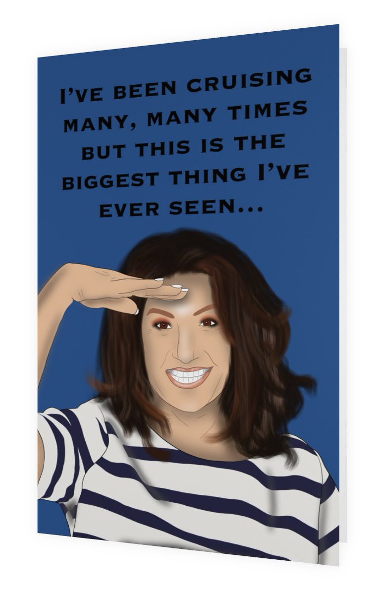 VadaCards's tweet photo. Treat the @TheJaneMcDonald fan in your life to our new updated card ! We also have some cheeky stickers ! https://t.co/adTpQCDkX4  #janemcdonald #cruising #cruiselife #gay #camp #campicon #legend #lgbtq https://t.co/8a5j1Eu1bd