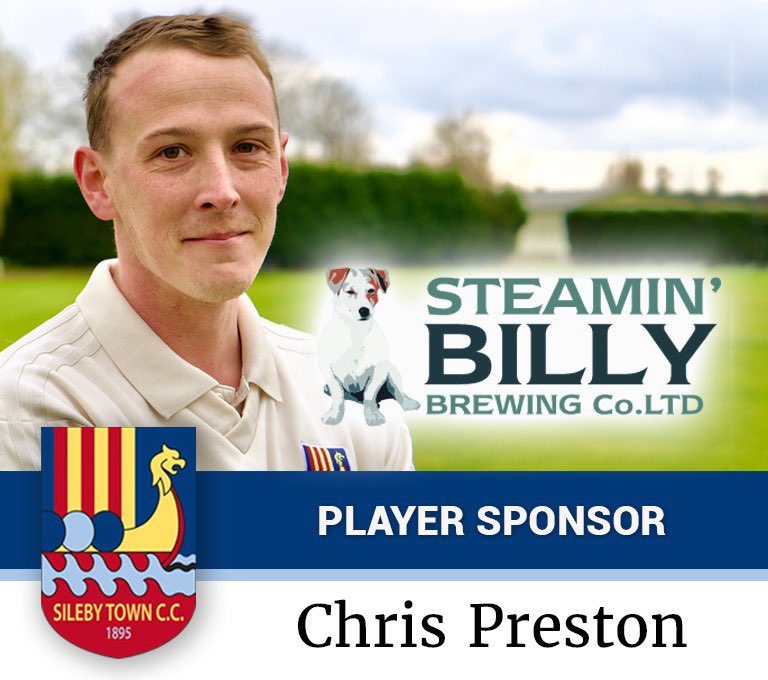 silebytown's tweet photo. 🚨New Player Sponsorship🚨

Sileby Town CC are delighted to announce that Chris Preston will be sponsored for the 2023 season by the Steamin’ Billy Brewing Co Ltd.

Everyone at the Club would like to thank Charlene at the Steamin’ Billy Brewing Co Ltd for this seasons support. https://t.co/Knqcgjhaj1