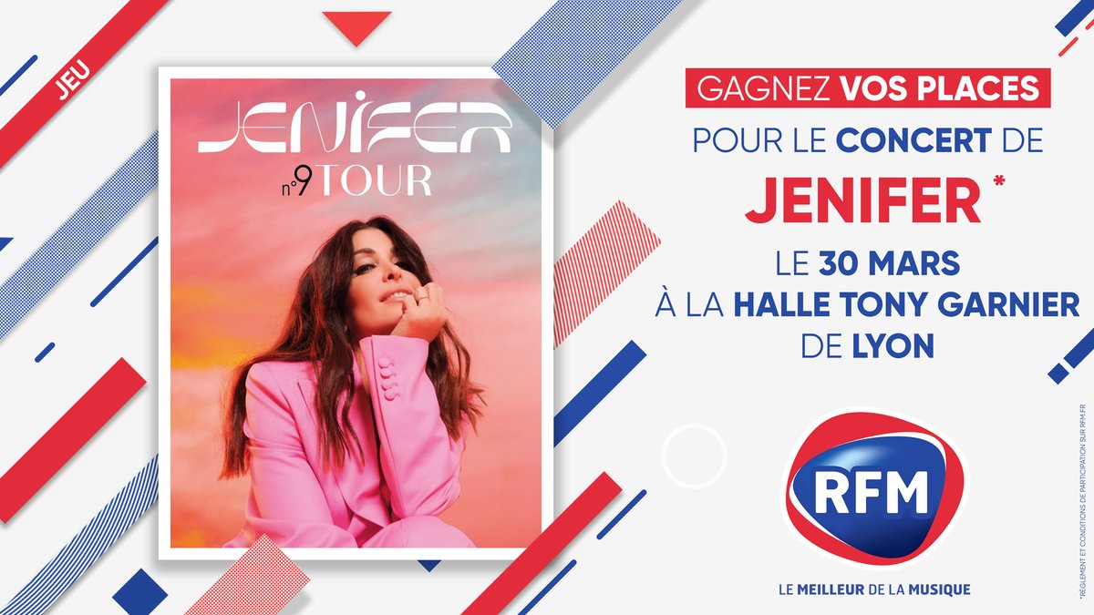 RFMLyon's tweet photo. 👉@RFMLyon, vous invite à vivre le concert de @JeniferOfficiel , le JEUDI 30 MARS, à la @HalleTGarnier de #Lyon !! 🎤🎶
#AVousDeJouerAvecRFM ! 😉
#JeuRFM 👉https://t.co/YtnE3EY5WE 👈
#Jenifer #N9Tour #RFM #MeilleurDeLaMusique #ConcertLyon 🎧 https://t.co/WgSFJlFalf