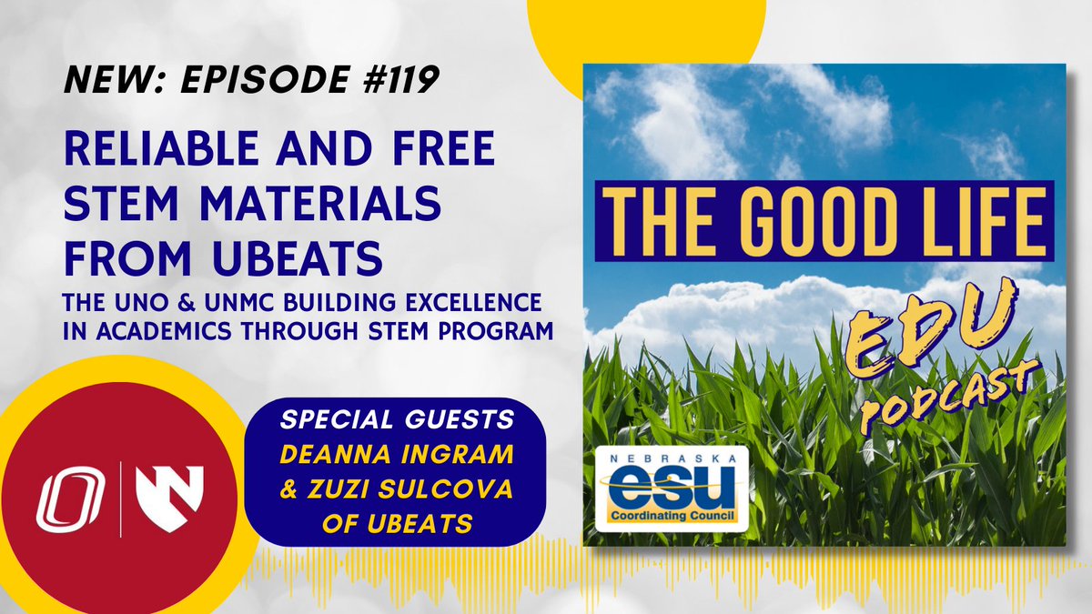 ESUCC's tweet photo. 🎉NEW on #TheGoodLifeEDU: Deanna Ingram &amp; @ZuziSulcova share details about the FREE #STEM materials from @ubeats_stem 🤩
⬇️🎧⬇️
👂Apple https://t.co/JWwoBWsOfO
👂Spotify https://t.co/kLINLxCCPm
#podcastedu #podcast #teachertwitter #FreeTeachingResource #STEM #elearning #yourNETA https://t.co/NSgNz54AWC