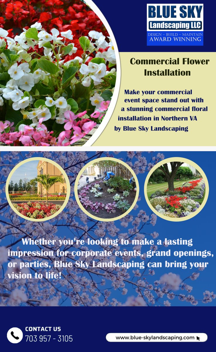 BlueSkyLScaping's tweet photo. With unmatched expertise and impeccable design aesthetic, our talented florists create custom installations that truly showcase the beauty of nature.
Call us, let's talk about your ideas.
https://t.co/B5hgTQyj2U
#landscaping #commercialservice #floralinstallation #workinloudoun https://t.co/UtuXOrw8Fx